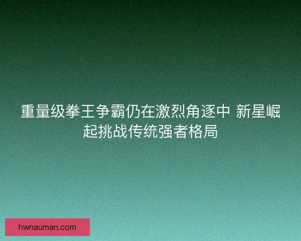 重量级拳王争霸仍在激烈角逐中 新星崛起挑战传统强者格局