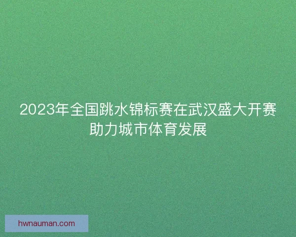 2023年全国跳水锦标赛在武汉盛大开赛助力城市体育发展 2023年全国跳水锦标赛在武汉盛大开赛助力城市体育发展